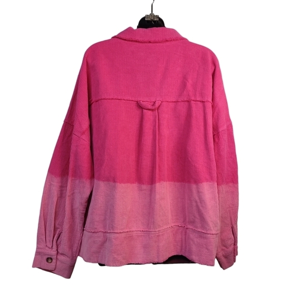 White Birch Women's Corduroy Dip Dyed Hot Pink Jacket Size XL - Picture 6 of 16